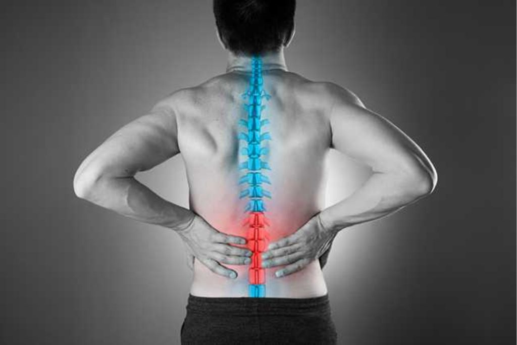 Human body back bone pain