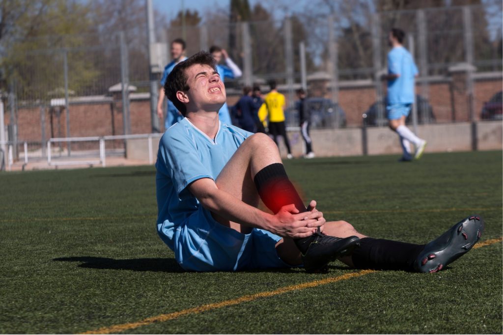 Sports man with Knee pain